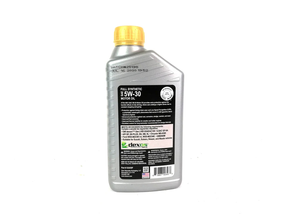 ACEITE DE MOTOR A GASOLINA SINTETICO 5W30 DEXOS SP/GF - 12/1 L